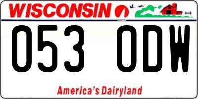 WI license plate 053ODW