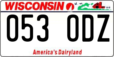WI license plate 053ODZ