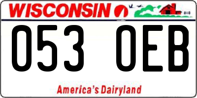 WI license plate 053OEB