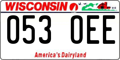 WI license plate 053OEE