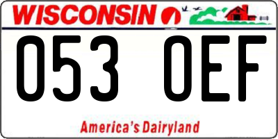 WI license plate 053OEF