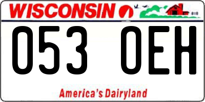 WI license plate 053OEH