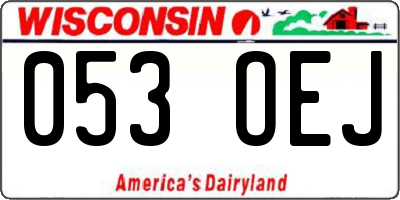 WI license plate 053OEJ
