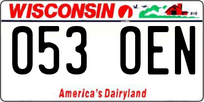 WI license plate 053OEN