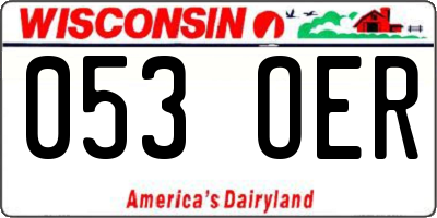 WI license plate 053OER