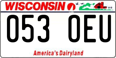 WI license plate 053OEU