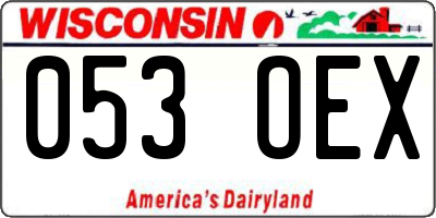WI license plate 053OEX