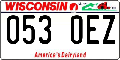 WI license plate 053OEZ