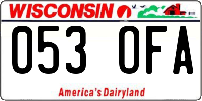 WI license plate 053OFA
