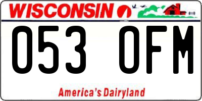 WI license plate 053OFM