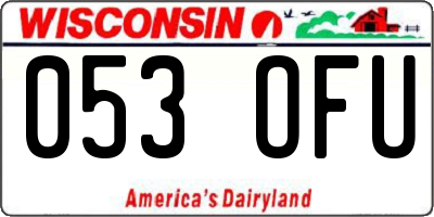WI license plate 053OFU
