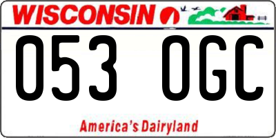WI license plate 053OGC