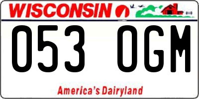 WI license plate 053OGM