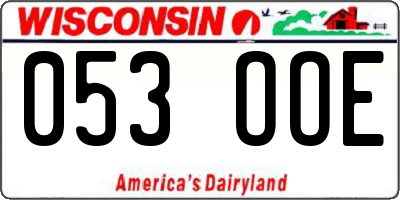 WI license plate 053OOE