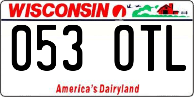 WI license plate 053OTL