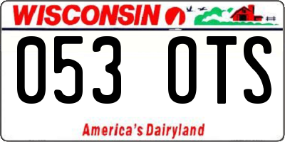 WI license plate 053OTS