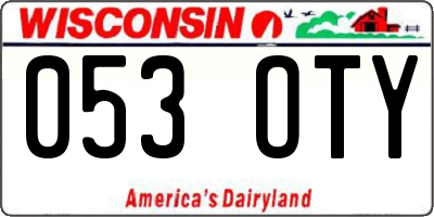 WI license plate 053OTY