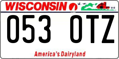 WI license plate 053OTZ