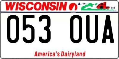 WI license plate 053OUA
