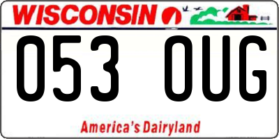 WI license plate 053OUG