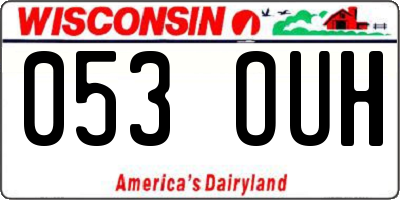 WI license plate 053OUH