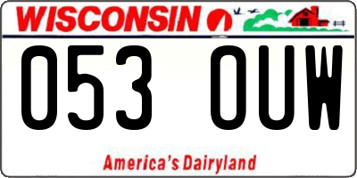 WI license plate 053OUW