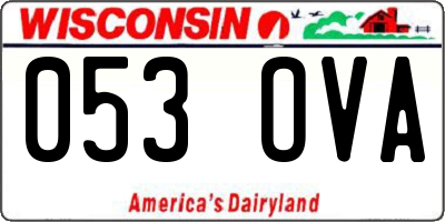 WI license plate 053OVA