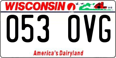 WI license plate 053OVG