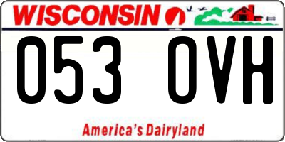 WI license plate 053OVH