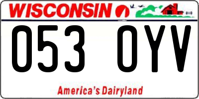 WI license plate 053OYV
