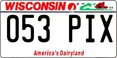 WI license plate 053PIX
