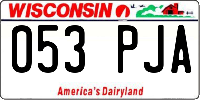 WI license plate 053PJA