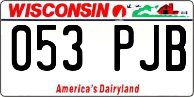 WI license plate 053PJB