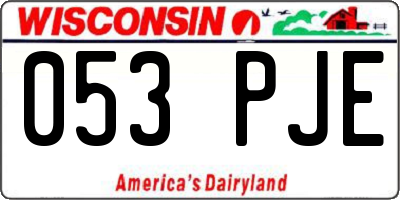 WI license plate 053PJE