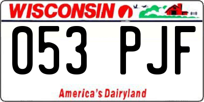 WI license plate 053PJF