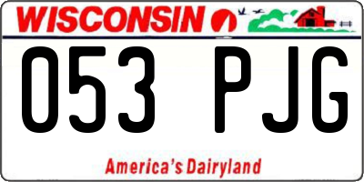 WI license plate 053PJG