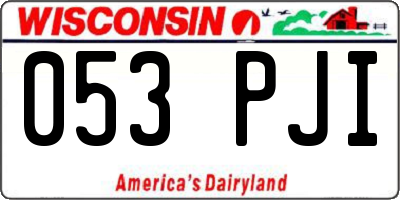 WI license plate 053PJI