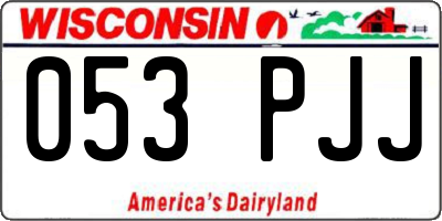 WI license plate 053PJJ