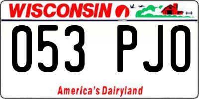 WI license plate 053PJO