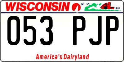 WI license plate 053PJP