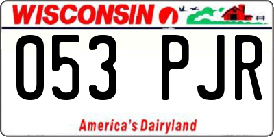 WI license plate 053PJR
