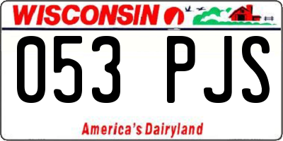 WI license plate 053PJS