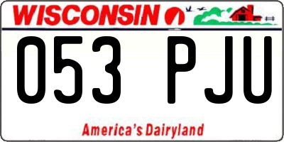 WI license plate 053PJU
