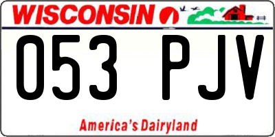 WI license plate 053PJV