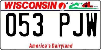 WI license plate 053PJW