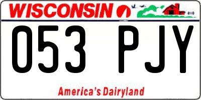 WI license plate 053PJY