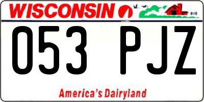 WI license plate 053PJZ