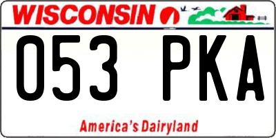 WI license plate 053PKA