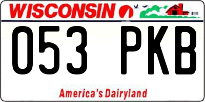 WI license plate 053PKB