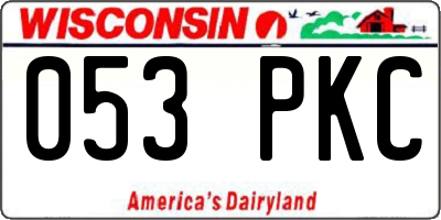 WI license plate 053PKC